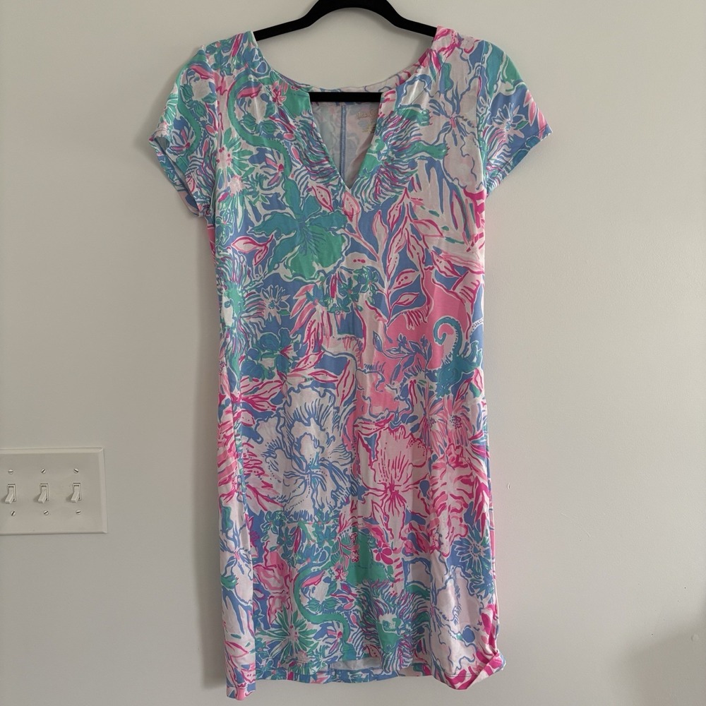 LILLY PULITZER Sophiletta T Shirt Dress SzM Colorful Summer Vacation Resort